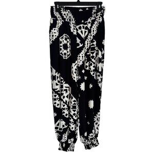 Anthropologie Black & White Boho Baggy Pants Size Small‎ Casual Hippie Cute chic